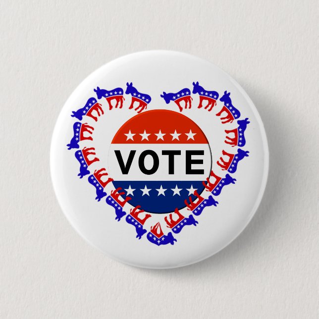 Democratic Donkey --Vote Button (Front)