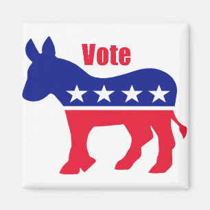 Democratic Donkey with caption: VOTE! Magnet