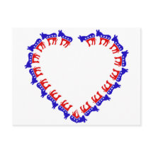 Democratic donkeys in a heart