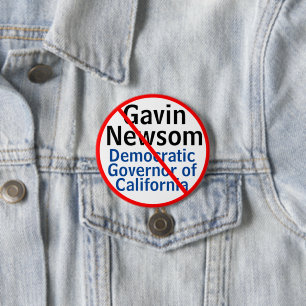 Democratic Gavin Newsom CA Governor 3 Inch Round Button