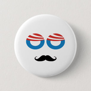 Democratic Man - Moustache You A Question 2 Inch Round Button