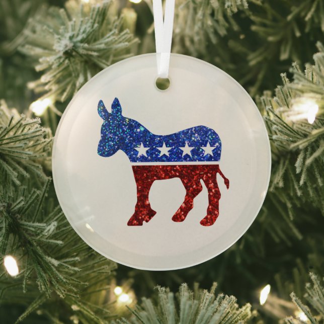 Democratic Party Glass Ornament (Insitu)