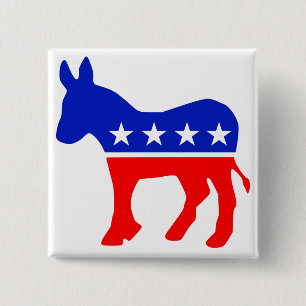Democratic Party Political Emblem (Donkey) 2 Inch Square Button