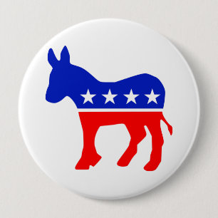 Democratic Party Political Emblem (Donkey) 4 Inch Round Button