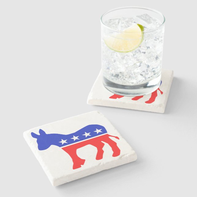 Democratic Party Political Emblem (Donkey) Stone Coaster (Side)