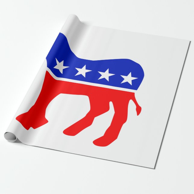 Democratic Party Political Emblem (Donkey) Wrapping Paper (Unrolled)