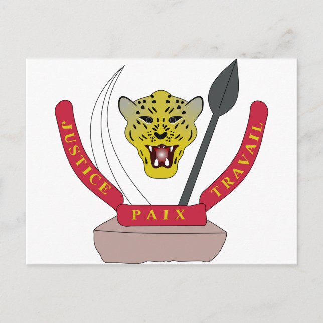 Democratic Republic of the Congo Coat of Arms Postcard (Front)