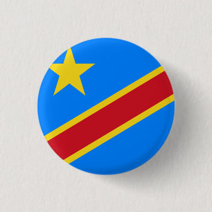 Democratic Republic of the Congo Flag 1 Inch Round Button