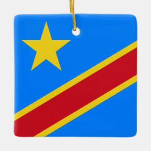 Democratic Republic of the Congo Flag Ceramic Ornament