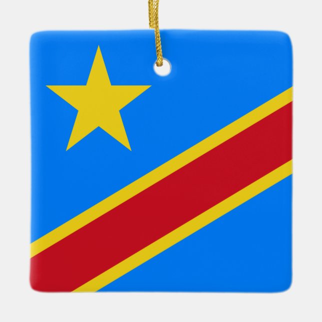 Democratic Republic of the Congo Flag Ceramic Ornament (Front)