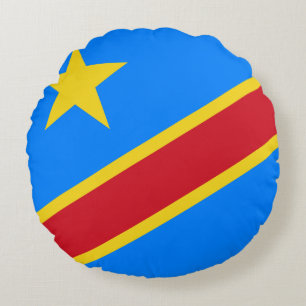 Democratic Republic of the Congo Flag Round Pillow