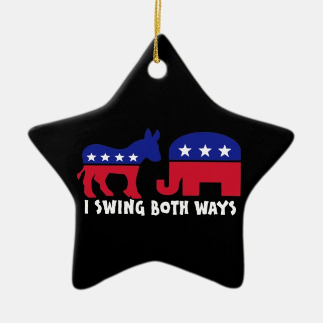 Democratic Republican Swing Voter Ceramic Ornament (Front)