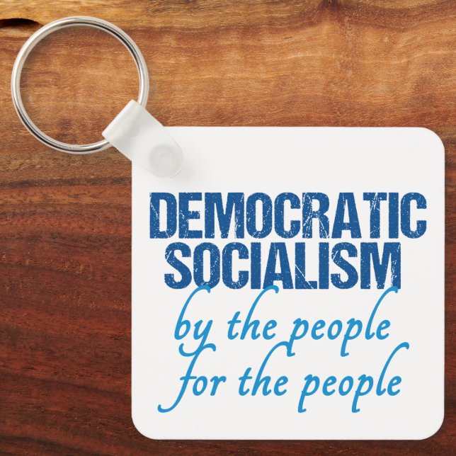 Democratic Socialism Democrat Socialist Definition Keychain (Front)