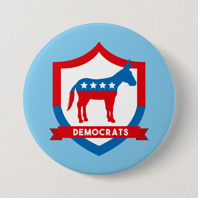 Democrats 3 Inch Round Button (Front)