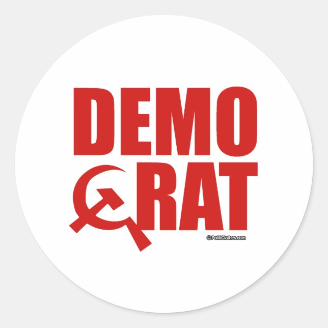 Democrats are Communist Classic Round Sticker (Front)