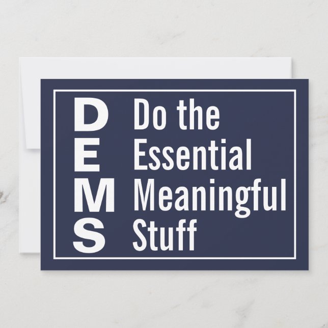 Democrats Do the Essential Meaningful Stuff Invitation (Back)