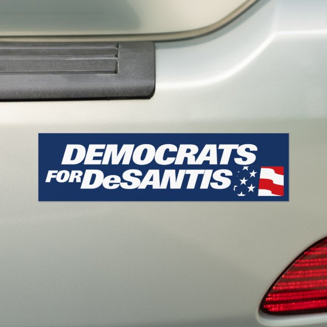 Democrats For DeSantis 2024 Bumper Sticker (On Car)