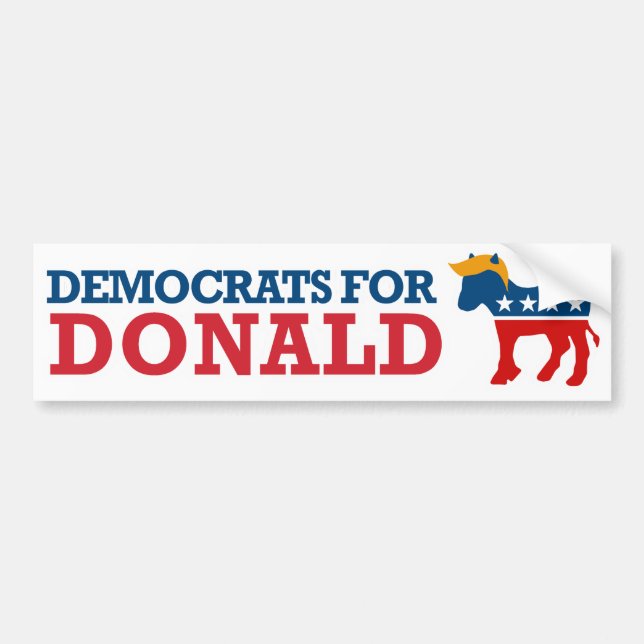 Democrats For Donald --.png Bumper Sticker (Front)