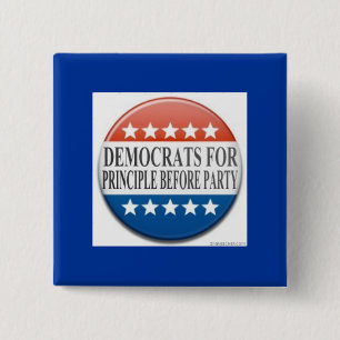 Democrats for Principle Before Party 2 Inch Square Button