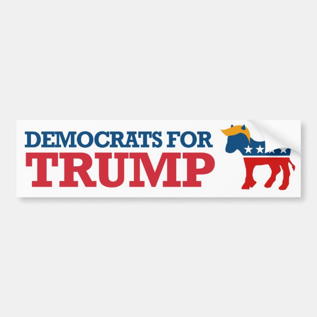 Democrats For Trump --.png Bumper Sticker (Front)