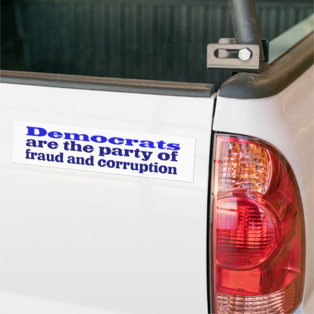 Democrats fraud and corruption bumper sticker (On Truck)