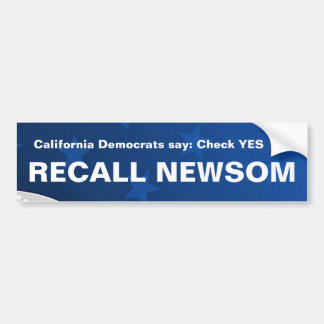 Democrats say check YES to Recall Newsom Bumper Sticker