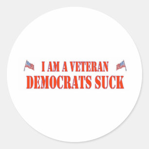 DEMOCRATS SUCK CLASSIC ROUND STICKER