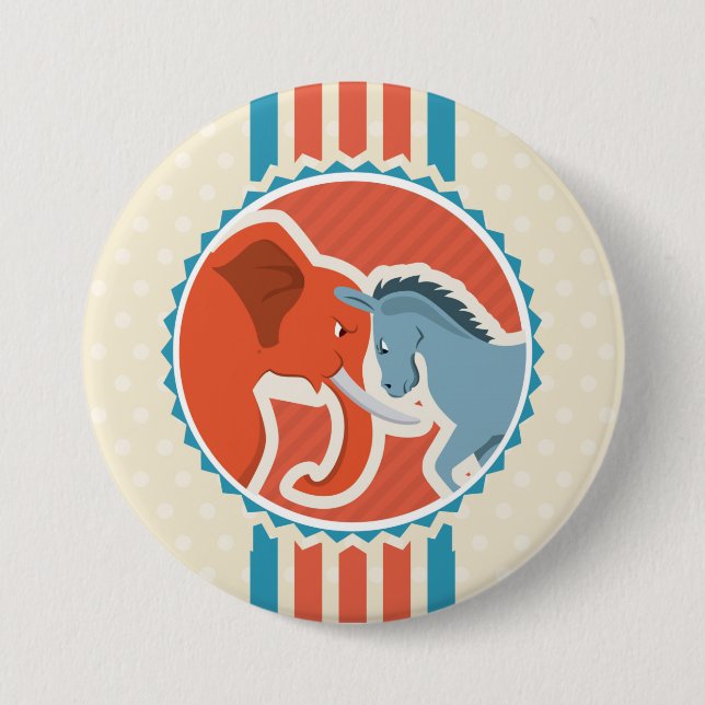 Democrats vs Republicans 3 Inch Round Button (Front)