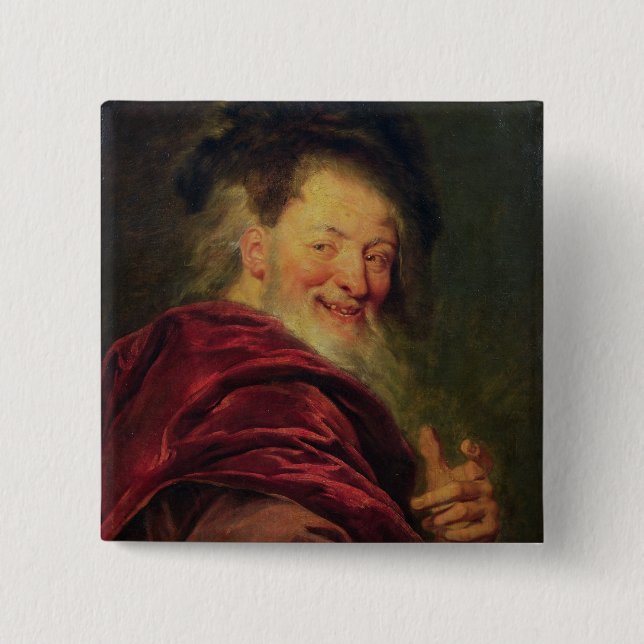 Democritus  1692 2 inch square button (Front)