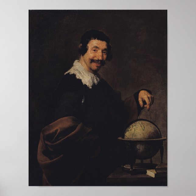 Democritus, or The Man with a Globe Poster (Front)