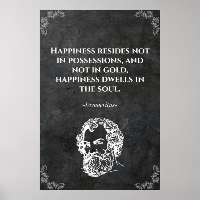 Democritus wise quote. Motivational Poster (Front)