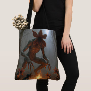 Demogorgon Creatures Around a Campfire Tote Bag