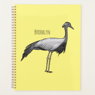 Demoiselle crane bird cartoon illustration planner