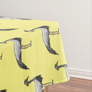 Demoiselle crane bird cartoon illustration tablecloth