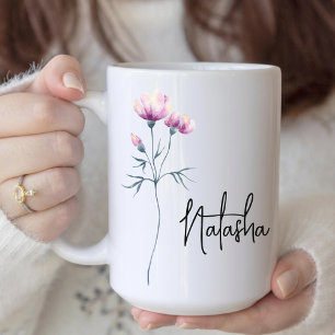 Demoiselle d'honneur Mug Fleur Aquarelle Anniver