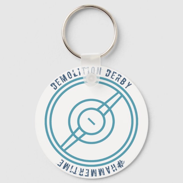 Demolition Derby - Blue Station Keychain (Front)