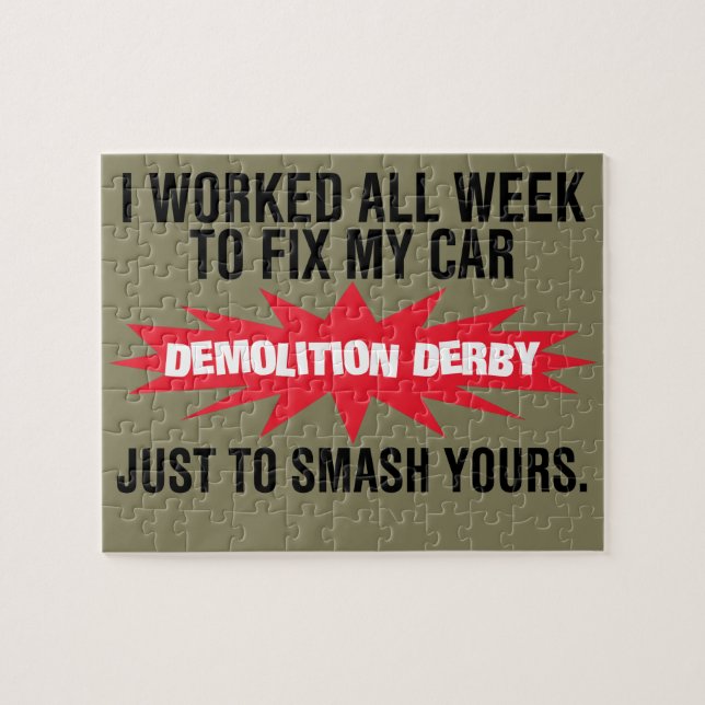 Demolition Derby Smash Your Car Jigsaw Puzzle (Horizontal)