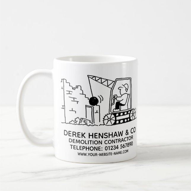 Démolition Entrepreneur Promotionnel Café Mug (Gauche)