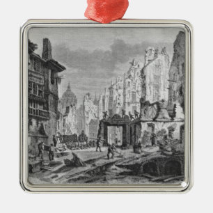 Demolitions for the building of Rue des Ecoles Metal Ornament