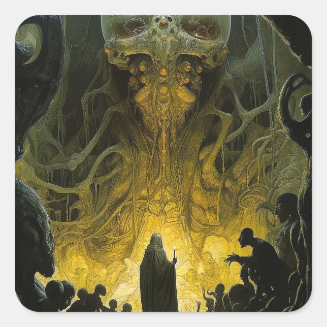 Demon Alien Underworld Creature Square Sticker (Front)