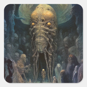 Demon Alien Underworld Creature Square Sticker