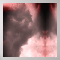 Demon and a dragon fighting in the red sky