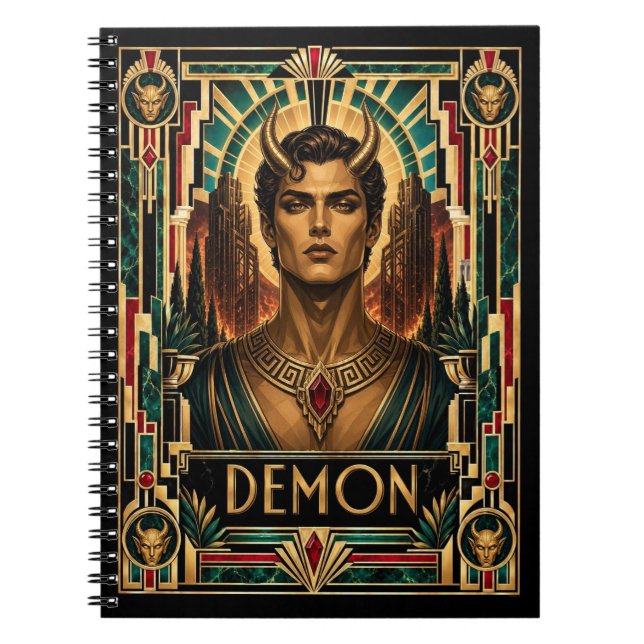 Demon, Art Deco Mythical Notebook (Front)