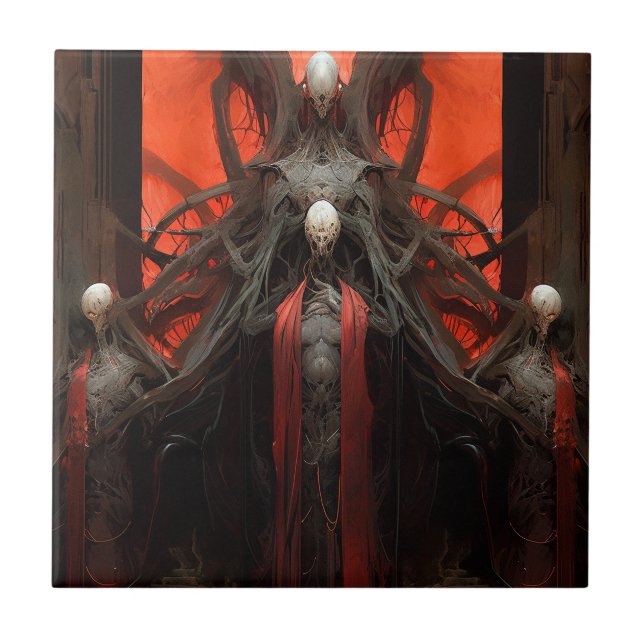 Demon Creatures Dark Fantasy Horror Tile (Front)