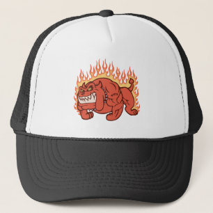 Demon Dog -Flames Trucker Hat
