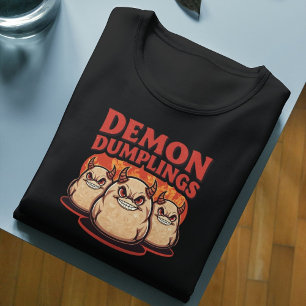 Demon Dumplings Funny Halloween Food Pun Tri-Blend Shirt