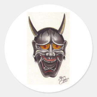 Demon Face Classic Round Sticker