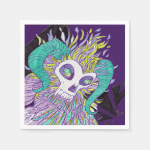 Demon Feathers Spooky Monster Napkin