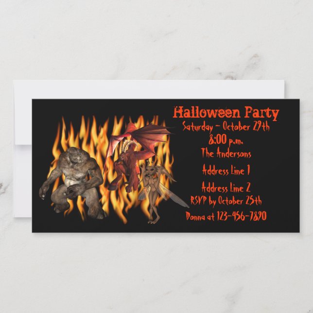 Demon Goblin Ogre Invitation du parti Halloween (Devant)
