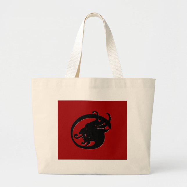 Demon Head Large Tote Bag (Front)